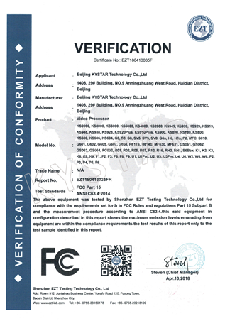 FCC Certificate